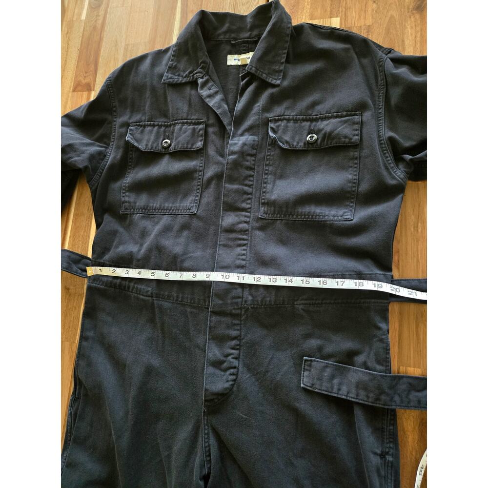 Buck Mason Baja Twill Studio Jumpsuit Medium Black Long Sleeve Cotton Utility - Picture 8 of 12